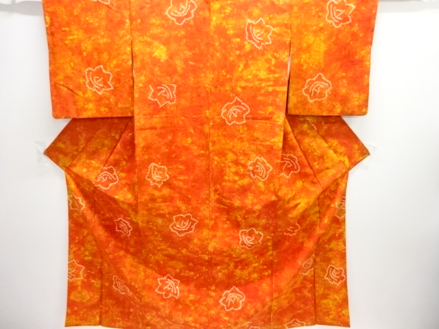 JAPANESE KIMONO / KOMON / SILK / SHIBORI / FLOWERS